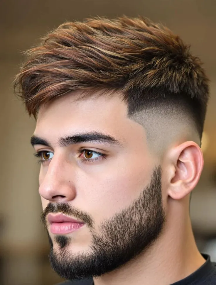 Fade Haircut with beard
