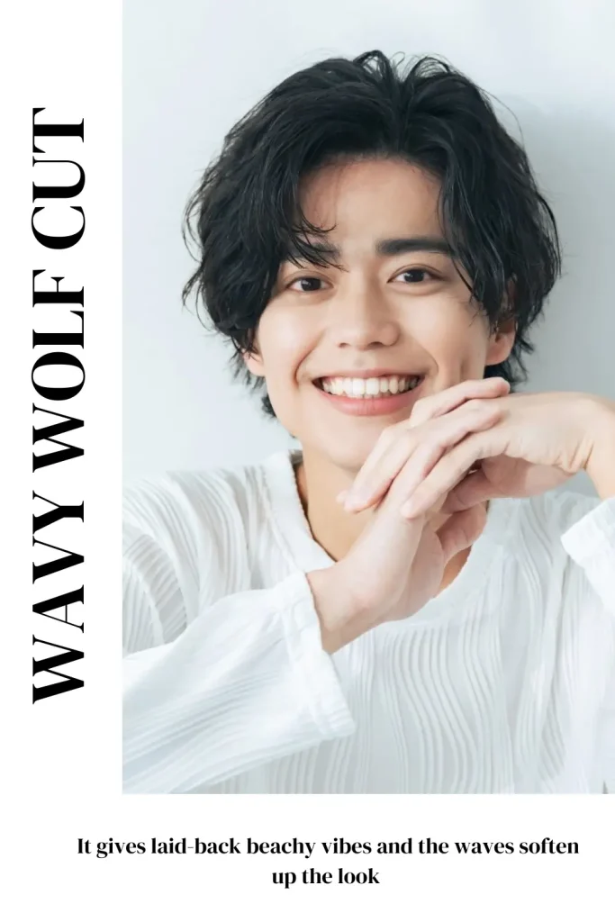 men wavy wolf cut