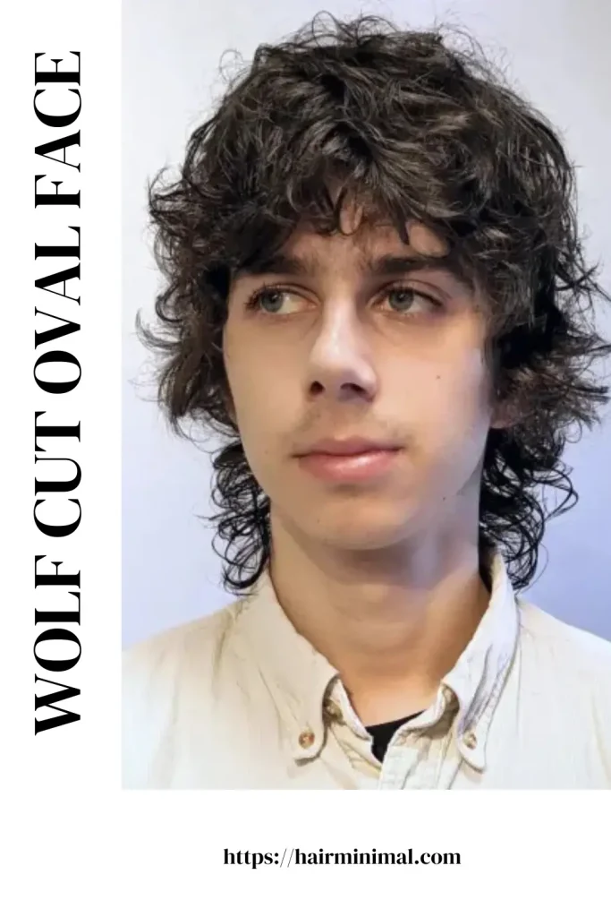 wolf cut oval face male