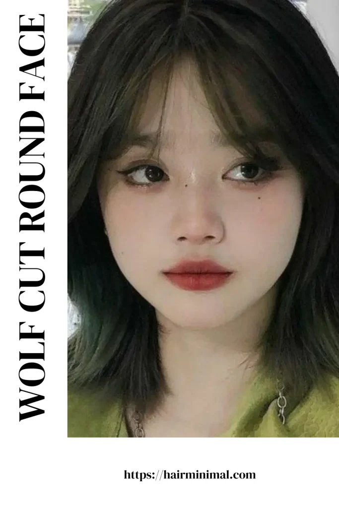 wolf cut round face girl