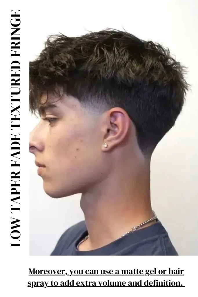 Low Taper Fade with Textured Fringe
