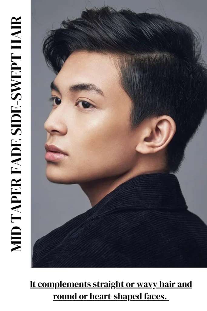Mid Taper Fade with Side-Swept Hair