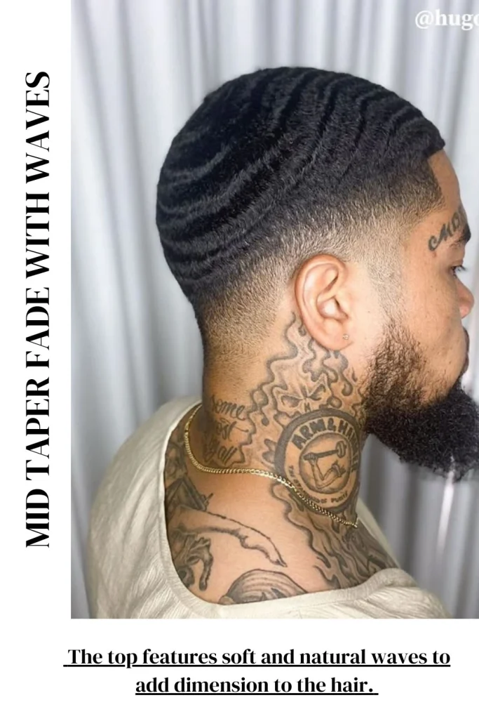 Mid Taper Fade with Waves