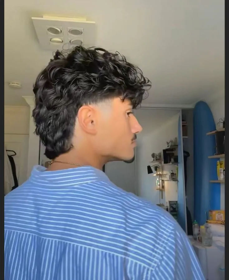 Mullet Cut curly hair