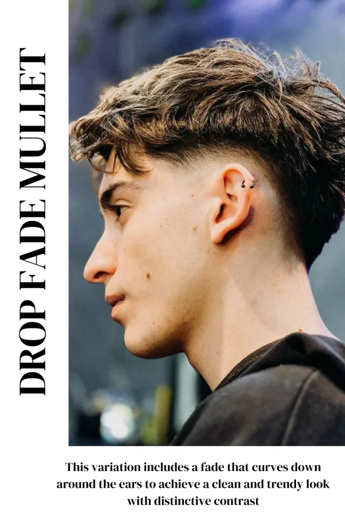 drop fade mullet men