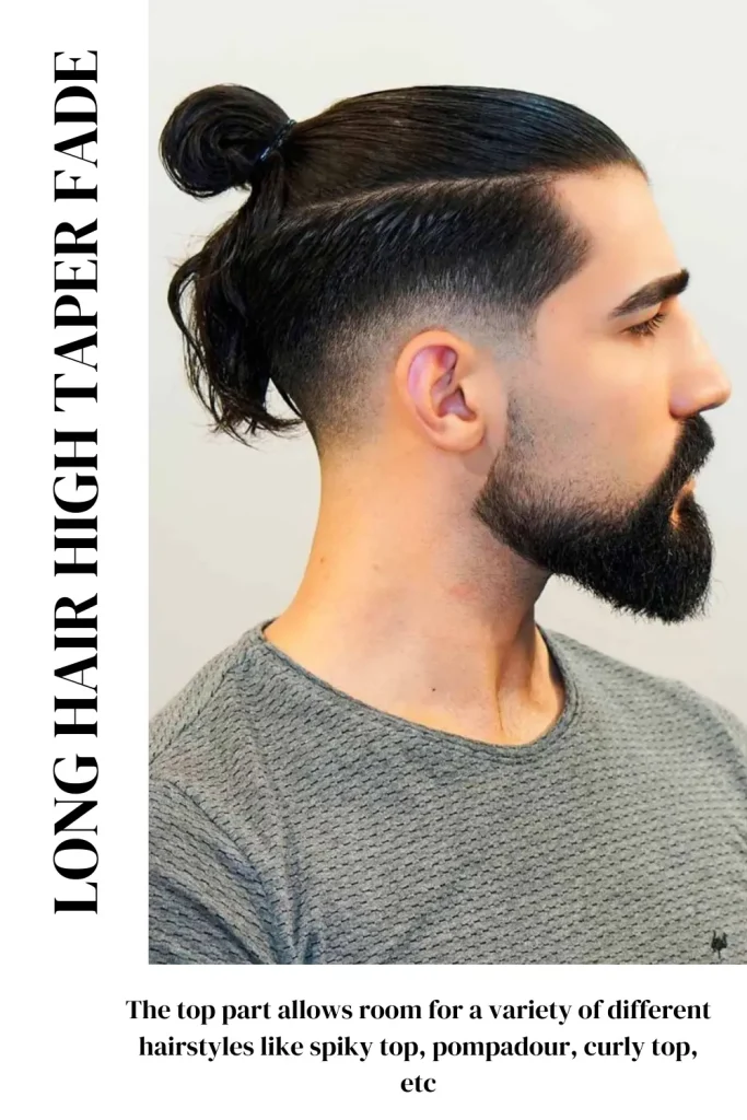 long hair high taper fade
