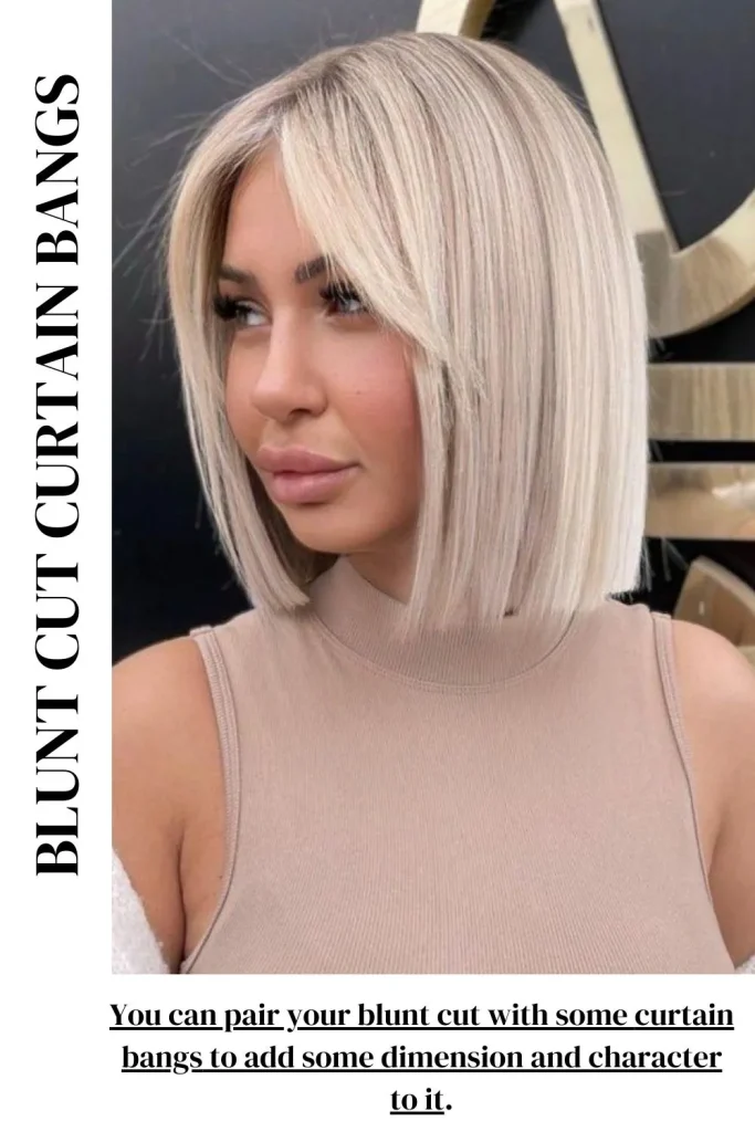 Blunt Cut with Curtain Bangs