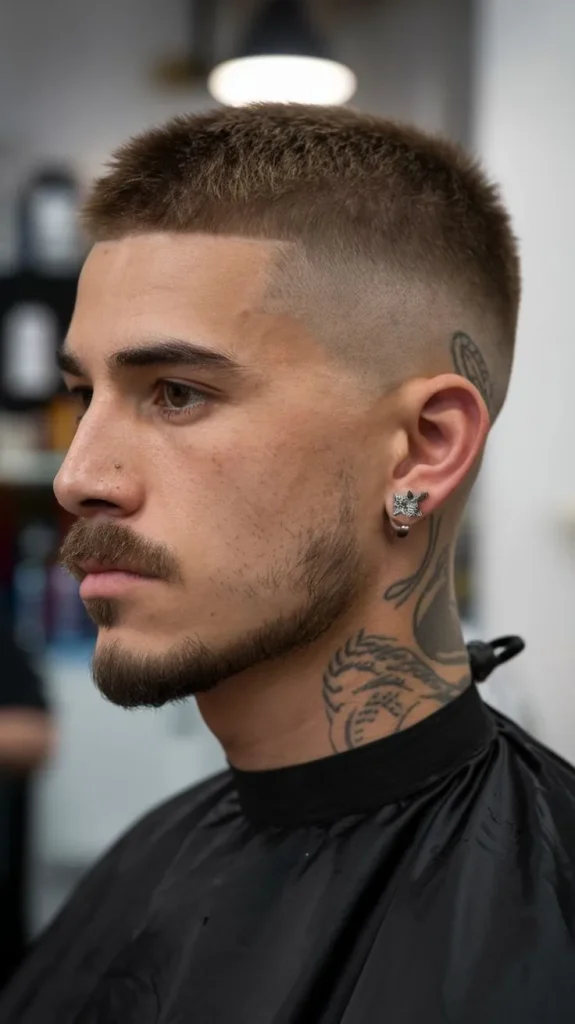 Caesar cut hairstyle