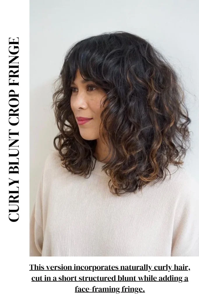 Curly Blunt Crop with Fringe