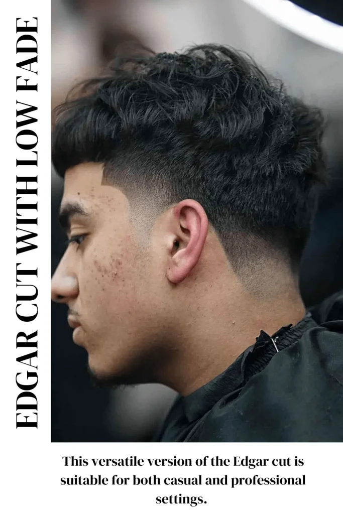 Edgar Cut with Low Fade 