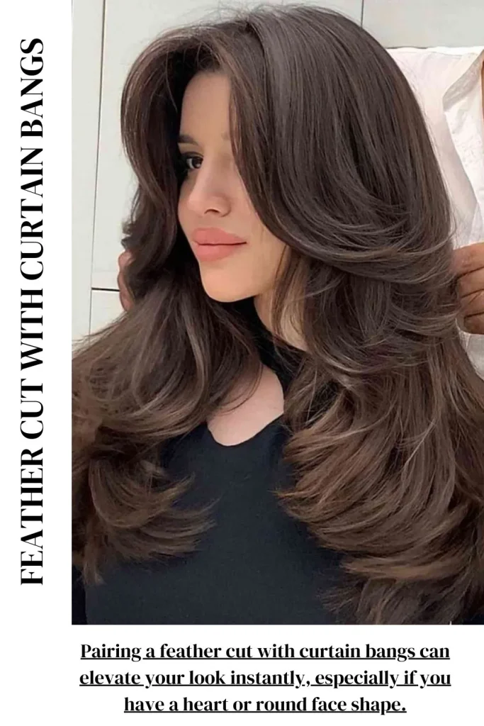 Feather Cut with Curtain Bangs