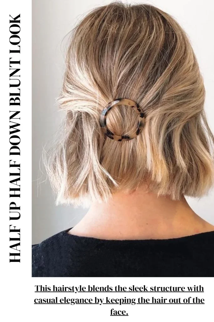 Half Up Half Down Blunt Look