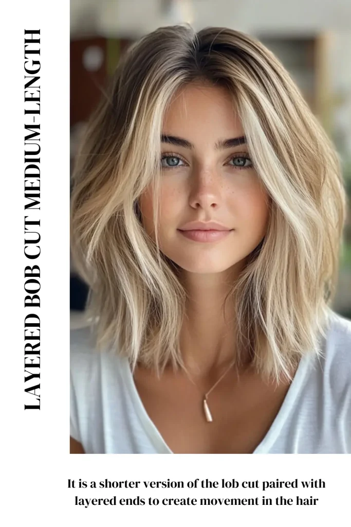 Layered Bob Cut Medium-Length