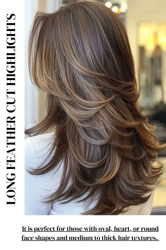 Long Feather Cut with Highlights