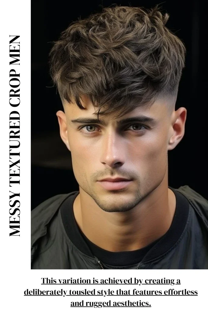 Messy Textured Crop Men