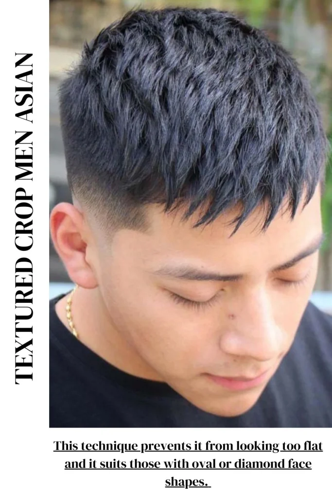 Textured Crop Men Asian