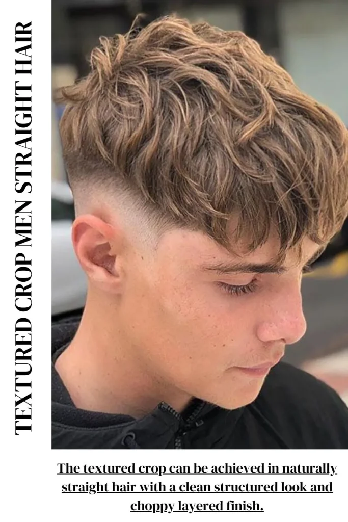 Textured Crop Men Straight Hair